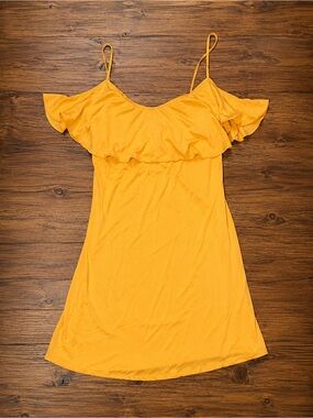Rachel Kate Yellow Ruffle Sleeve Mini Dress Boutique Boho Summer Dress